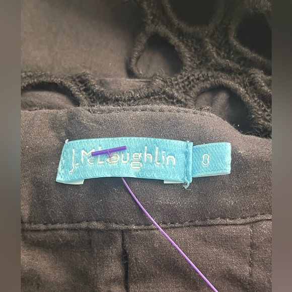 J McLaughlin Black Eyelet Skirt A Line Pleated Layered - Picture 6 of 9